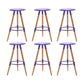 Modern Round Seat Counter Stool Solid Wood Backless Counter-height Stool Purple 6 Piece Set Clearhalo 'Bar Furniture' 'Bar Stools' 'bar_stools' 'furn' 'furn_bar_stools' 'Furniture' 'Kitchen & Dining Furniture' 6221064