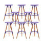 Modern Round Seat Counter Stool Solid Wood Backless Counter-height Stool Purple 8 Piece Set Clearhalo 'Bar Furniture' 'Bar Stools' 'bar_stools' 'furn' 'furn_bar_stools' 'Furniture' 'Kitchen & Dining Furniture' 6221065