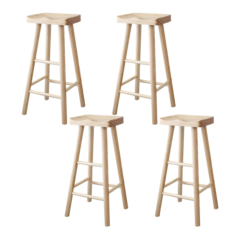 Industrial Counter High Stool Solid Wood Backless Counter-high Stool 4 Piece Set Clearhalo 'Bar Furniture' 'Bar Stools' 'bar_stools' 'furn' 'furn_bar_stools' 'Furniture' 'Kitchen & Dining Furniture' 6221092
