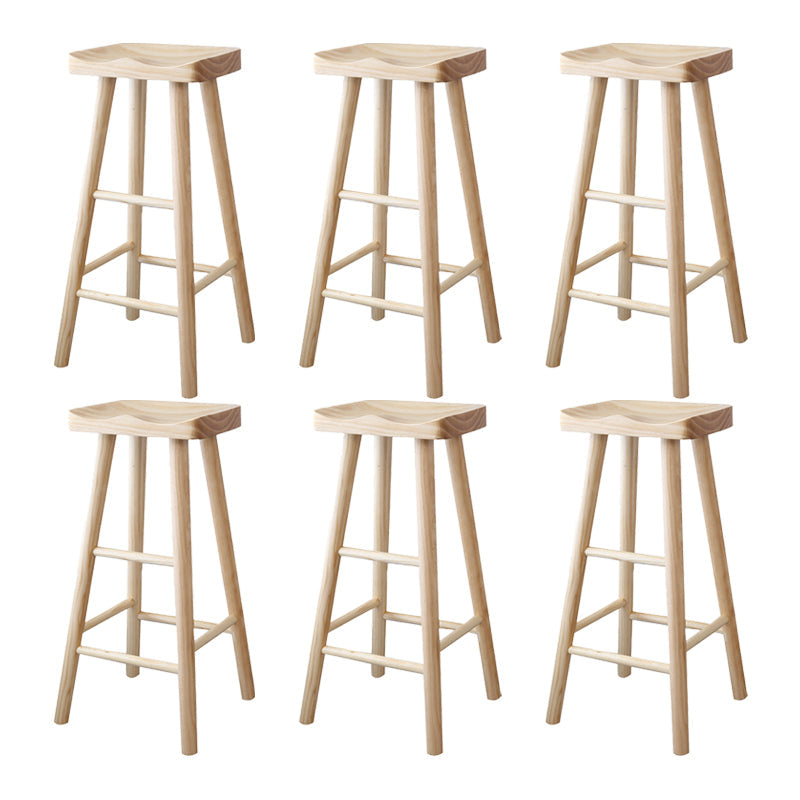 Industrial Counter High Stool Solid Wood Backless Counter-high Stool 6 Piece Set Clearhalo 'Bar Furniture' 'Bar Stools' 'bar_stools' 'furn' 'furn_bar_stools' 'Furniture' 'Kitchen & Dining Furniture' 6221093