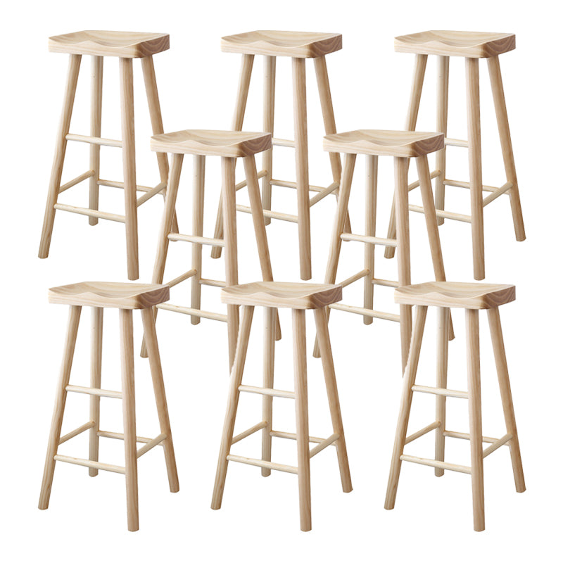 Industrial Counter High Stool Solid Wood Backless Counter-high Stool 8 Piece Set Clearhalo 'Bar Furniture' 'Bar Stools' 'bar_stools' 'furn' 'furn_bar_stools' 'Furniture' 'Kitchen & Dining Furniture' 6221096