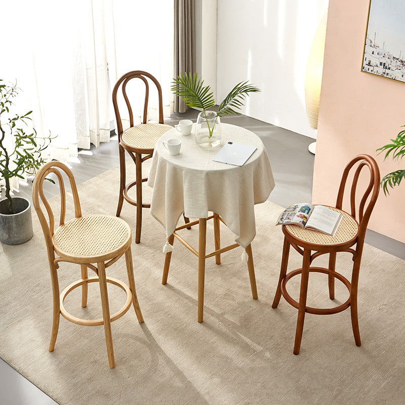 Contemporary Wooden Bar-stool Solid Round Seat Counter Bar Stool with Wood Legs Clearhalo 'Bar Furniture' 'Bar Stools' 'bar_stools' 'furn' 'furn_bar_stools' 'Furniture' 'Kitchen & Dining Furniture' 6221110