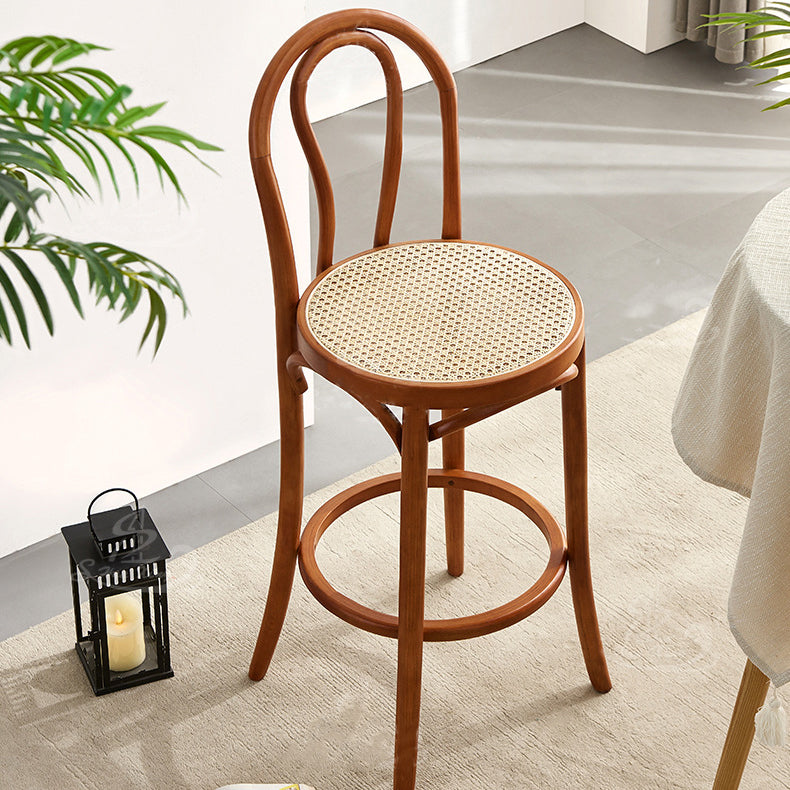 Contemporary Wooden Bar-stool Solid Round Seat Counter Bar Stool with Wood Legs Clearhalo 'Bar Furniture' 'Bar Stools' 'bar_stools' 'furn' 'furn_bar_stools' 'Furniture' 'Kitchen & Dining Furniture' 6221112