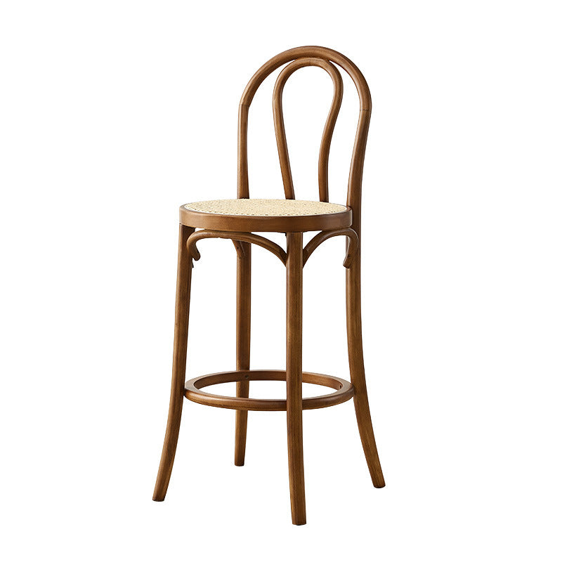 Contemporary Wooden Bar-stool Solid Round Seat Counter Bar Stool with Wood Legs Clearhalo 'Bar Furniture' 'Bar Stools' 'bar_stools' 'furn' 'furn_bar_stools' 'Furniture' 'Kitchen & Dining Furniture' 6221117