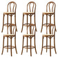 Contemporary Wooden Bar-stool Solid Round Seat Counter Bar Stool with Wood Legs Walnut 6 Piece Set Clearhalo 'Bar Furniture' 'Bar Stools' 'bar_stools' 'furn' 'furn_bar_stools' 'Furniture' 'Kitchen & Dining Furniture' 6221127