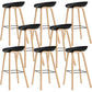 Nordic Plastic Bar-stool Bucket Seat Counter Bar Stool with Wood Legs Black 8 Piece Set Clearhalo 'Bar Furniture' 'Bar Stools' 'bar_stools' 'furn' 'furn_bar_stools' 'Furniture' 'Kitchen & Dining Furniture' 6221154