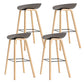 Nordic Plastic Bar-stool Bucket Seat Counter Bar Stool with Wood Legs Grey 4 Piece Set Clearhalo 'Bar Furniture' 'Bar Stools' 'bar_stools' 'furn' 'furn_bar_stools' 'Furniture' 'Kitchen & Dining Furniture' 6221156