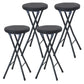 Foldable Bistro Round Shape High Chair Modern Counter Chair with Metal 4 Legs Black 4 Piece Set Short Stool(20"H) Clearhalo 'Bar Furniture' 'Bar Stools' 'bar_stools' 'furn' 'furn_bar_stools' 'Furniture' 'Kitchen & Dining Furniture' 6221174
