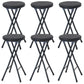Foldable Bistro Round Shape High Chair Modern Counter Chair with Metal 4 Legs Black 6 Piece Set Short Stool(20"H) Clearhalo 'Bar Furniture' 'Bar Stools' 'bar_stools' 'furn' 'furn_bar_stools' 'Furniture' 'Kitchen & Dining Furniture' 6221177