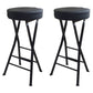 Foldable Bistro Round Shape High Chair Modern Counter Chair with Metal 4 Legs Black 2 Piece Set Counter Stool(25"H) Clearhalo 'Bar Furniture' 'Bar Stools' 'bar_stools' 'furn' 'furn_bar_stools' 'Furniture' 'Kitchen & Dining Furniture' 6221183