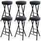 Foldable Bistro Round Shape High Chair Modern Counter Chair with Metal 4 Legs Black 6 Piece Set Counter Stool(25"H) Clearhalo 'Bar Furniture' 'Bar Stools' 'bar_stools' 'furn' 'furn_bar_stools' 'Furniture' 'Kitchen & Dining Furniture' 6221186