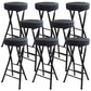 Foldable Bistro Round Shape High Chair Modern Counter Chair with Metal 4 Legs Black 8 Piece Set Counter Stool(25"H) Clearhalo 'Bar Furniture' 'Bar Stools' 'bar_stools' 'furn' 'furn_bar_stools' 'Furniture' 'Kitchen & Dining Furniture' 6221188