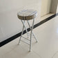 Foldable Bistro Round Shape High Chair Modern Counter Chair with Metal 4 Legs Grey 1 Piece Counter Stool(25"H) Clearhalo 'Bar Furniture' 'Bar Stools' 'bar_stools' 'furn' 'furn_bar_stools' 'Furniture' 'Kitchen & Dining Furniture' 6221189