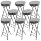 Foldable Bistro Round Shape High Chair Modern Counter Chair with Metal 4 Legs Grey 8 Piece Set Counter Stool(25"H) Clearhalo 'Bar Furniture' 'Bar Stools' 'bar_stools' 'furn' 'furn_bar_stools' 'Furniture' 'Kitchen & Dining Furniture' 6221193