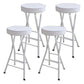 Foldable Bistro Round Shape High Chair Modern Counter Chair with Metal 4 Legs White 4 Piece Set Counter Stool(25"H) Clearhalo 'Bar Furniture' 'Bar Stools' 'bar_stools' 'furn' 'furn_bar_stools' 'Furniture' 'Kitchen & Dining Furniture' 6221201