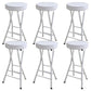 Foldable Bistro Round Shape High Chair Modern Counter Chair with Metal 4 Legs White 6 Piece Set Counter Stool(25"H) Clearhalo 'Bar Furniture' 'Bar Stools' 'bar_stools' 'furn' 'furn_bar_stools' 'Furniture' 'Kitchen & Dining Furniture' 6221202