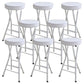 Foldable Bistro Round Shape High Chair Modern Counter Chair with Metal 4 Legs White 8 Piece Set Counter Stool(25"H) Clearhalo 'Bar Furniture' 'Bar Stools' 'bar_stools' 'furn' 'furn_bar_stools' 'Furniture' 'Kitchen & Dining Furniture' 6221203