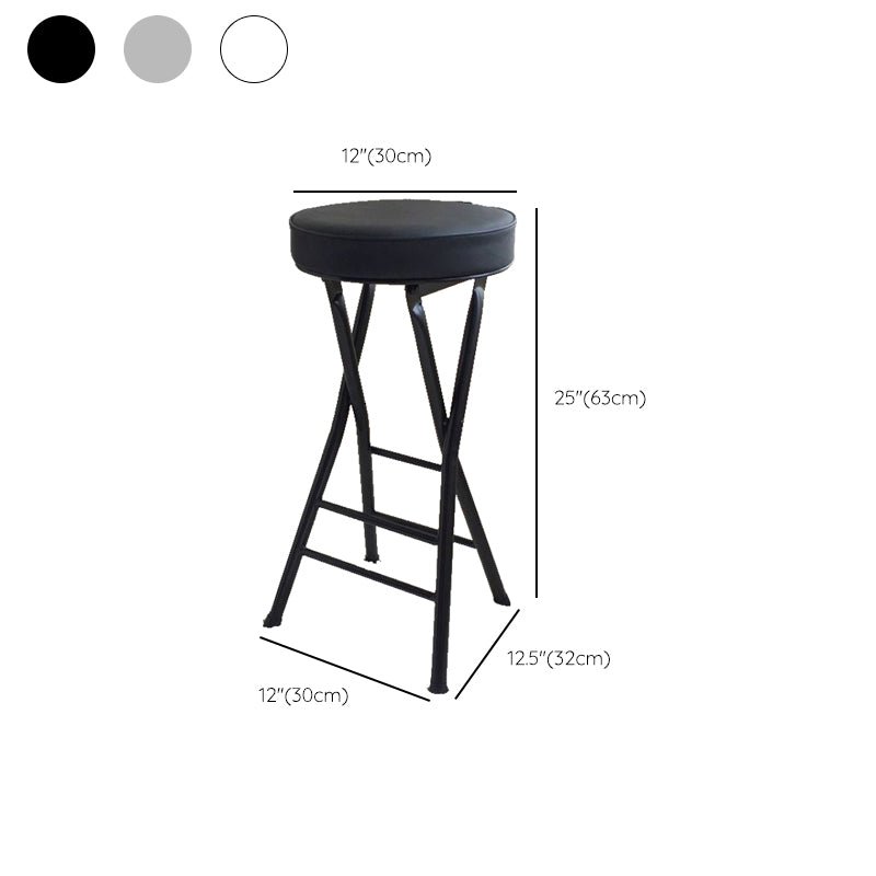 Foldable Bistro Round Shape High Chair Modern Counter Chair with Metal 4 Legs Clearhalo 'Bar Furniture' 'Bar Stools' 'bar_stools' 'furn' 'furn_bar_stools' 'Furniture' 'Kitchen & Dining Furniture' 6221204