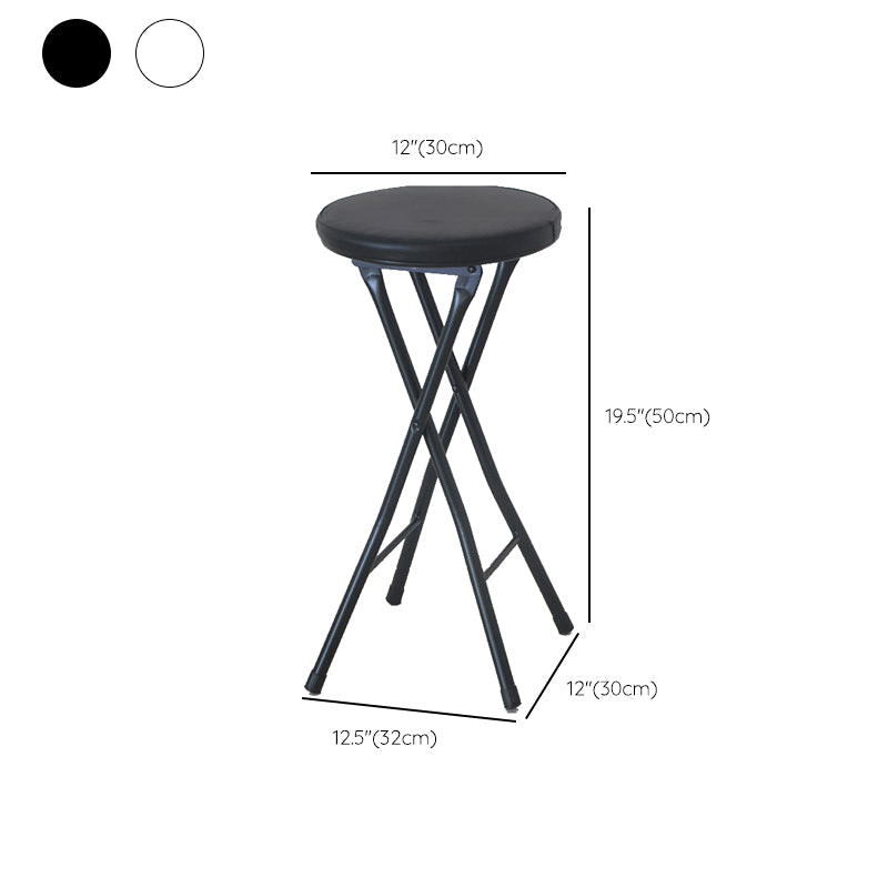 Foldable Bistro Round Shape High Chair Modern Counter Chair with Metal 4 Legs Clearhalo 'Bar Furniture' 'Bar Stools' 'bar_stools' 'furn' 'furn_bar_stools' 'Furniture' 'Kitchen & Dining Furniture' 6221205