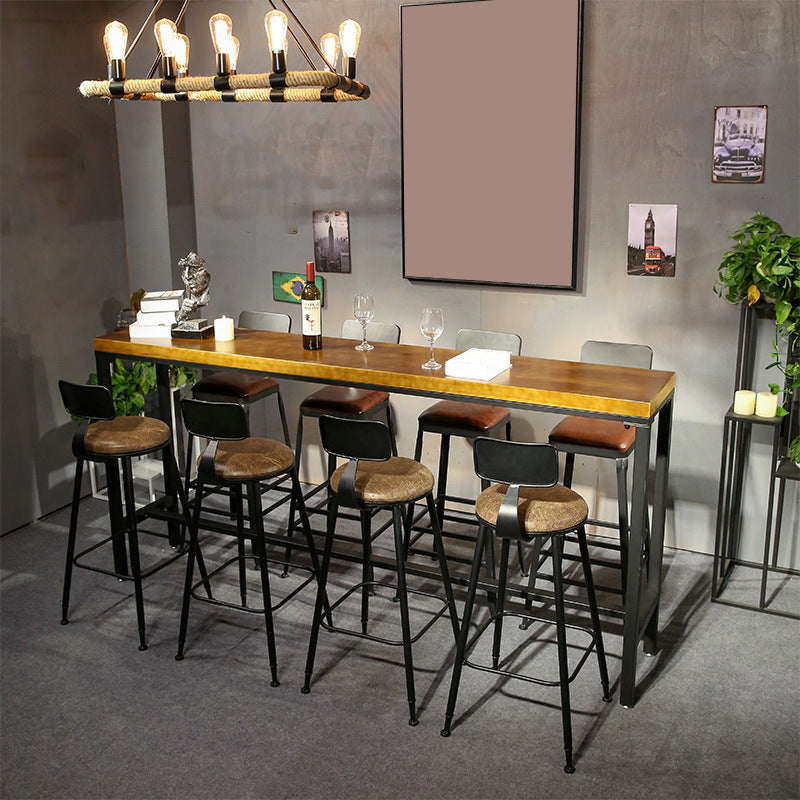 Taburete de bar de metal de estilo moderno, taburete de bar de cuero PU para cocina