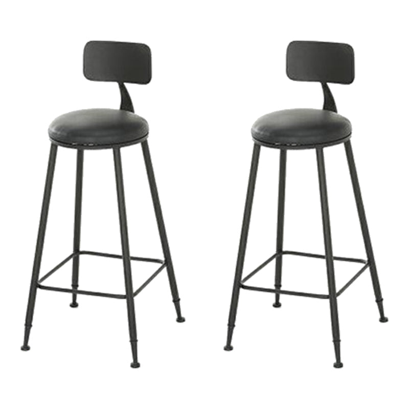 Taburete de bar de metal de estilo moderno, taburete de bar de cuero PU para cocina