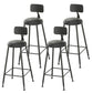 Taburete de bar de metal de estilo moderno, taburete de bar de cuero PU para cocina