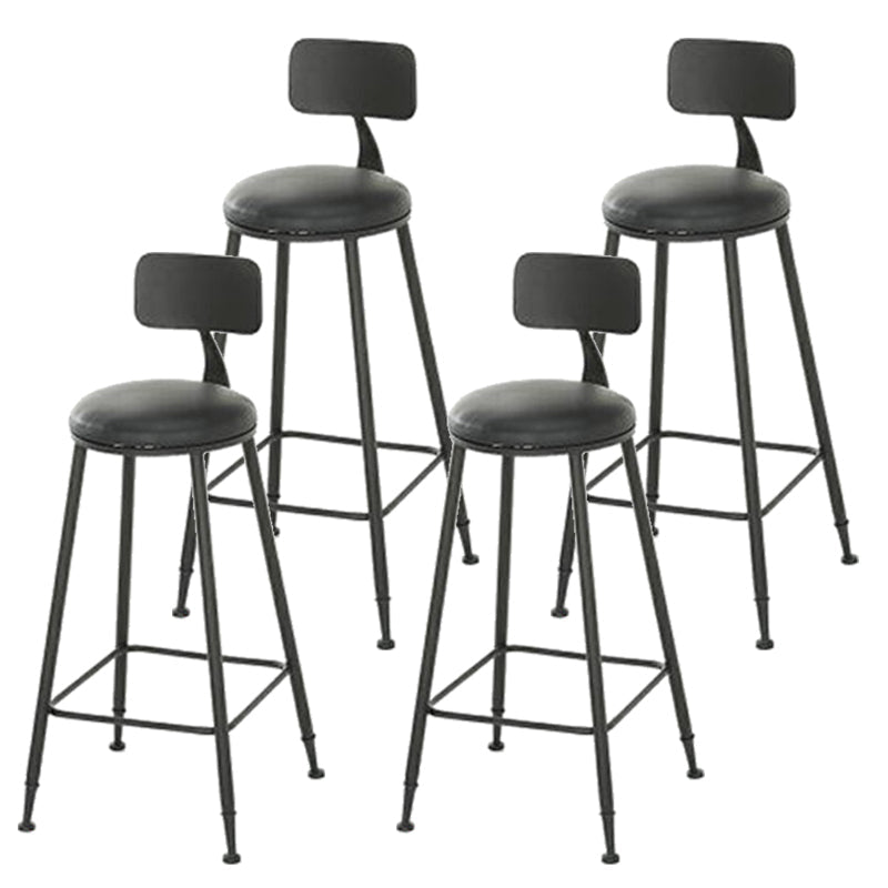 Taburete de bar de metal de estilo moderno, taburete de bar de cuero PU para cocina