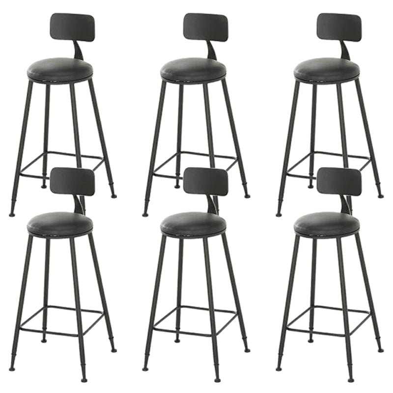 Taburete de bar de metal de estilo moderno, taburete de bar de cuero PU para cocina