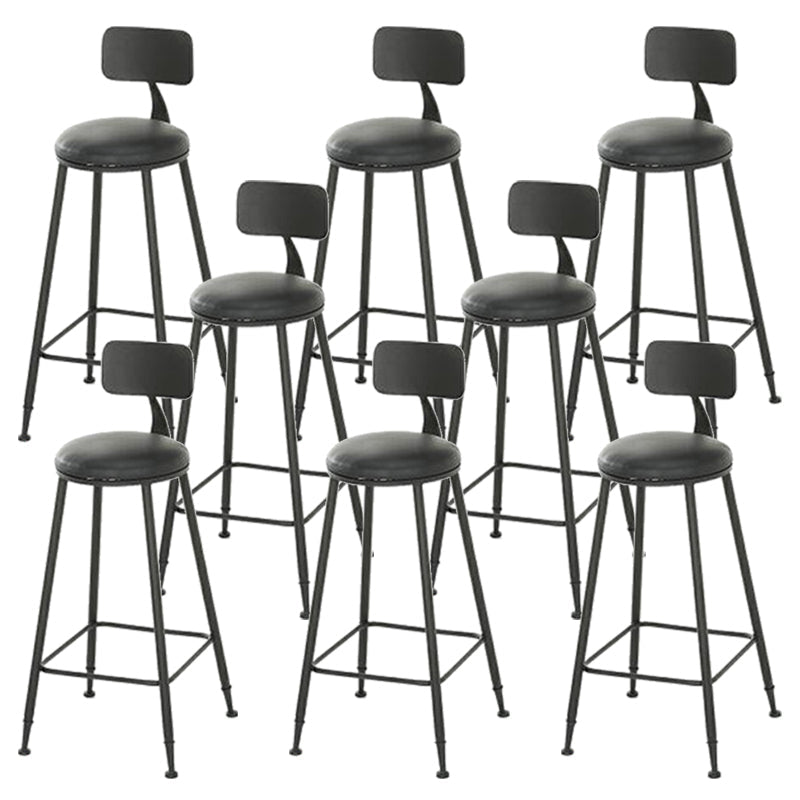 Taburete de bar de metal de estilo moderno, taburete de bar de cuero PU para cocina