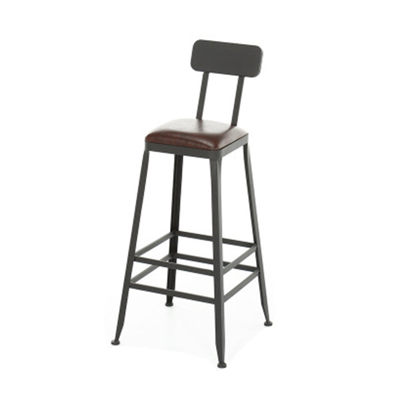 Taburete de bar de metal de estilo moderno, taburete de bar de cuero PU para cocina