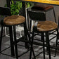 Taburete de bar de metal de estilo moderno, taburete de bar de cuero PU para cocina