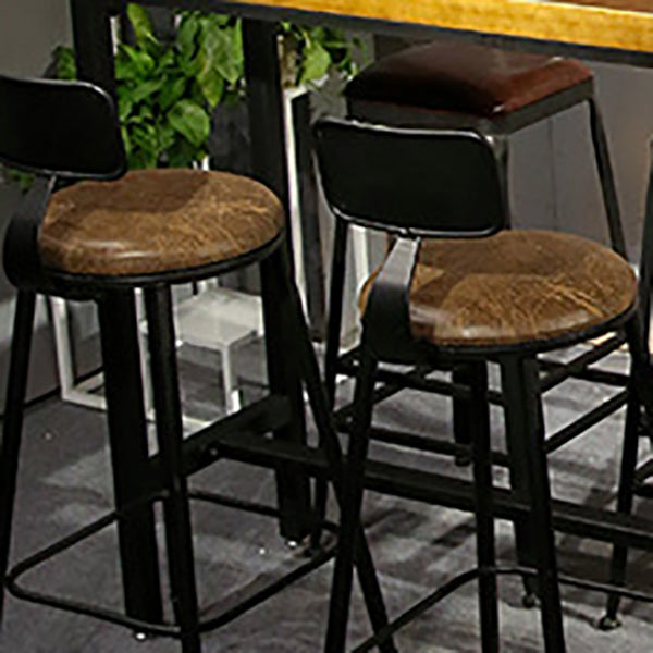 Taburete de bar de metal de estilo moderno, taburete de bar de cuero PU para cocina