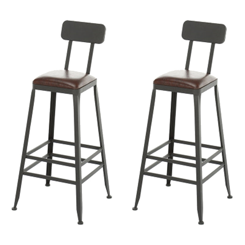 Taburete de bar de metal de estilo moderno, taburete de bar de cuero PU para cocina