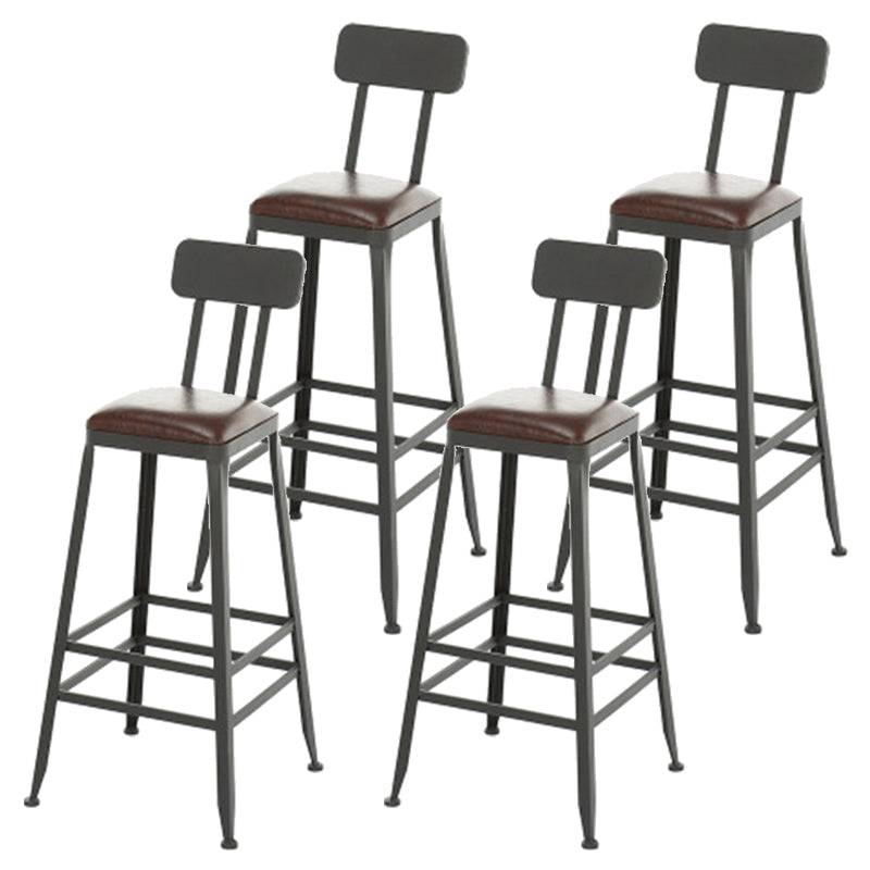 Taburete de bar de metal de estilo moderno, taburete de bar de cuero PU para cocina
