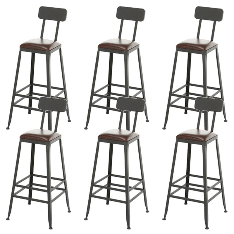 Taburete de bar de metal de estilo moderno, taburete de bar de cuero PU para cocina