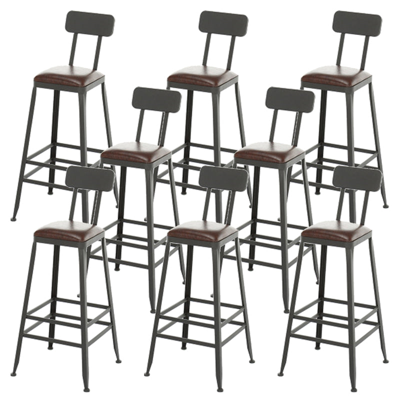 Taburete de bar de metal de estilo moderno, taburete de bar de cuero PU para cocina