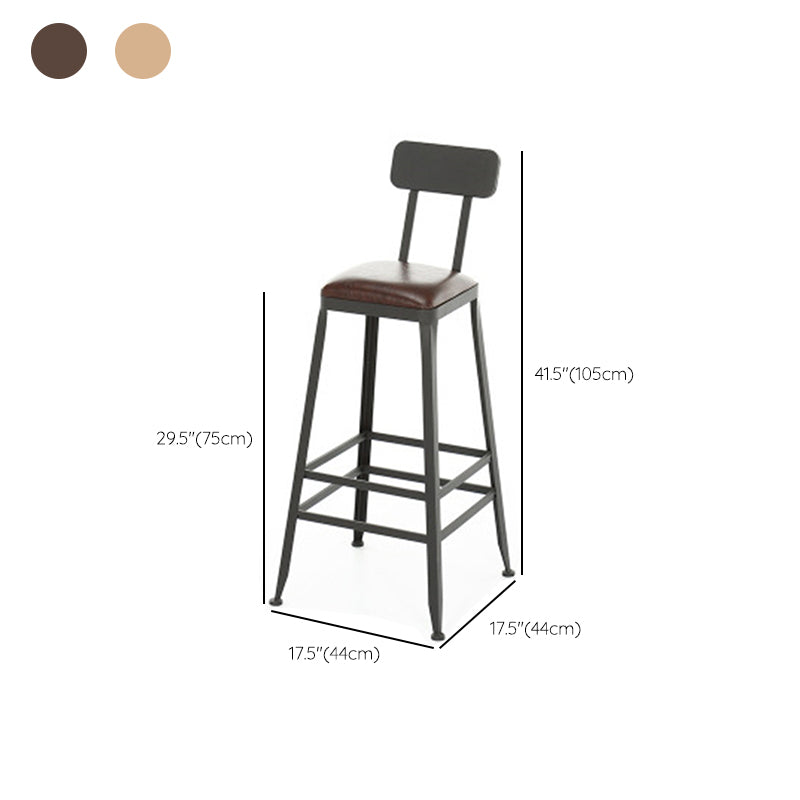 Taburete de bar de metal de estilo moderno, taburete de bar de cuero PU para cocina