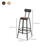 Contemporary Style Metal Bar-stool PU Leather Counter Bar Stool for Kitchen