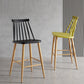 Nordic Plastic Bar-stool Square Seat Counter Bar Stool with Wood Legs Clearhalo 'Bar Furniture' 'Bar Stools' 'bar_stools' 'furn' 'furn_bar_stools' 'Furniture' 'Kitchen & Dining Furniture' 6221263