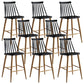 Nordic Plastic Bar-stool Square Seat Counter Bar Stool with Wood Legs Black 8 Piece Set Clearhalo 'Bar Furniture' 'Bar Stools' 'bar_stools' 'furn' 'furn_bar_stools' 'Furniture' 'Kitchen & Dining Furniture' 6221266