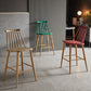 Nordic Plastic Bar-stool Square Seat Counter Bar Stool with Wood Legs Clearhalo 'Bar Furniture' 'Bar Stools' 'bar_stools' 'furn' 'furn_bar_stools' 'Furniture' 'Kitchen & Dining Furniture' 6221269