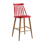 Nordic Plastic Bar-stool Square Seat Counter Bar Stool with Wood Legs Clearhalo 'Bar Furniture' 'Bar Stools' 'bar_stools' 'furn' 'furn_bar_stools' 'Furniture' 'Kitchen & Dining Furniture' 6221272