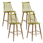 Nordic Plastic Bar-stool Square Seat Counter Bar Stool with Wood Legs Yellow 4 Piece Set Clearhalo 'Bar Furniture' 'Bar Stools' 'bar_stools' 'furn' 'furn_bar_stools' 'Furniture' 'Kitchen & Dining Furniture' 6221279