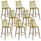 Nordic Plastic Bar-stool Square Seat Counter Bar Stool with Wood Legs Yellow 8 Piece Set Clearhalo 'Bar Furniture' 'Bar Stools' 'bar_stools' 'furn' 'furn_bar_stools' 'Furniture' 'Kitchen & Dining Furniture' 6221281
