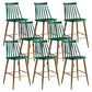 Nordic Plastic Bar-stool Square Seat Counter Bar Stool with Wood Legs Green 8 Piece Set Clearhalo 'Bar Furniture' 'Bar Stools' 'bar_stools' 'furn' 'furn_bar_stools' 'Furniture' 'Kitchen & Dining Furniture' 6221286