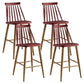 Nordic Plastic Bar-stool Square Seat Counter Bar Stool with Wood Legs Burgundy 4 Piece Set Clearhalo 'Bar Furniture' 'Bar Stools' 'bar_stools' 'furn' 'furn_bar_stools' 'Furniture' 'Kitchen & Dining Furniture' 6221287