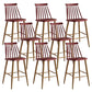Nordic Plastic Bar-stool Square Seat Counter Bar Stool with Wood Legs Burgundy 8 Piece Set Clearhalo 'Bar Furniture' 'Bar Stools' 'bar_stools' 'furn' 'furn_bar_stools' 'Furniture' 'Kitchen & Dining Furniture' 6221288