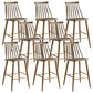 Nordic Plastic Bar-stool Square Seat Counter Bar Stool with Wood Legs Tan 8 Piece Set Clearhalo 'Bar Furniture' 'Bar Stools' 'bar_stools' 'furn' 'furn_bar_stools' 'Furniture' 'Kitchen & Dining Furniture' 6221290