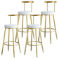 Nordic Style Bar-stool Round Counter Bar Stool with Metal Legs for Home Use White 4 Piece Set Clearhalo 'Bar Furniture' 'Bar Stools' 'bar_stools' 'furn' 'furn_bar_stools' 'Furniture' 'Kitchen & Dining Furniture' 6221296