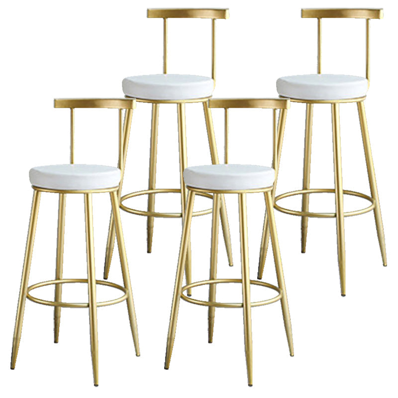 Nordic Style Bar-stool Round Counter Bar Stool with Metal Legs for Home Use White 4 Piece Set Clearhalo 'Bar Furniture' 'Bar Stools' 'bar_stools' 'furn' 'furn_bar_stools' 'Furniture' 'Kitchen & Dining Furniture' 6221296